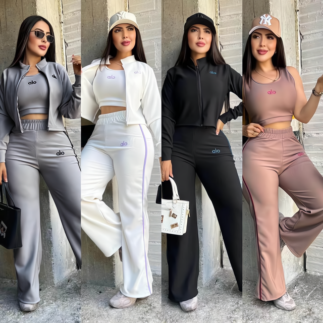 Fashion Embroidery Women Casual Tracksuit Set