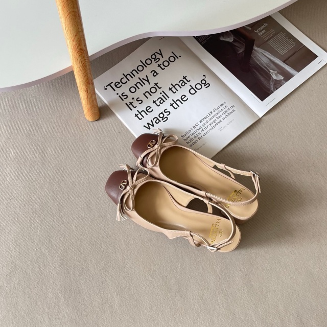 Women Elegant Bowknot Chunky Sandals
