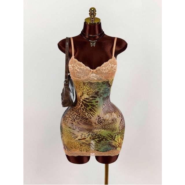 Lace-Trimmed Cami Dress