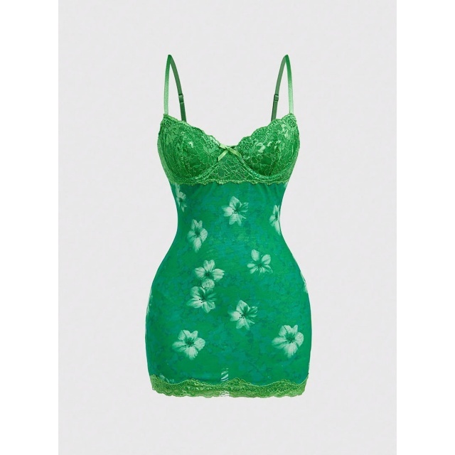 Lace-Trimmed Cami Dress