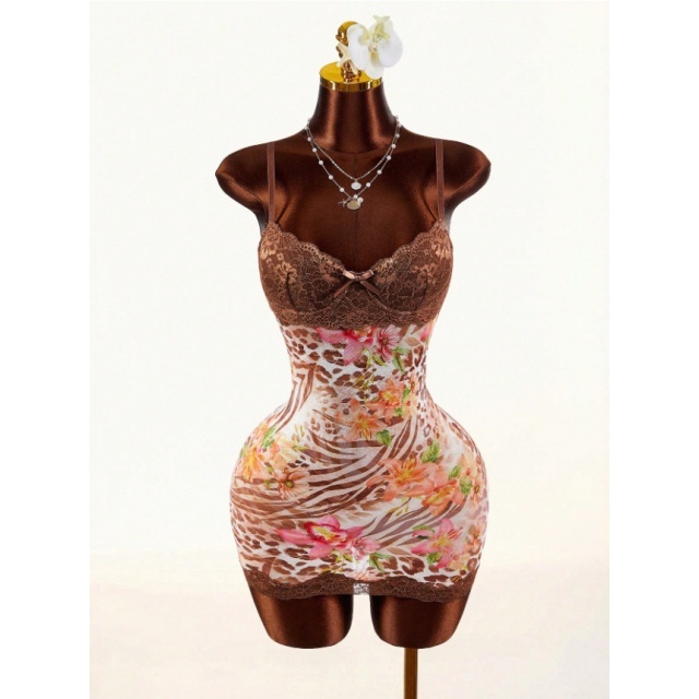 Lace-Trimmed Cami Dress