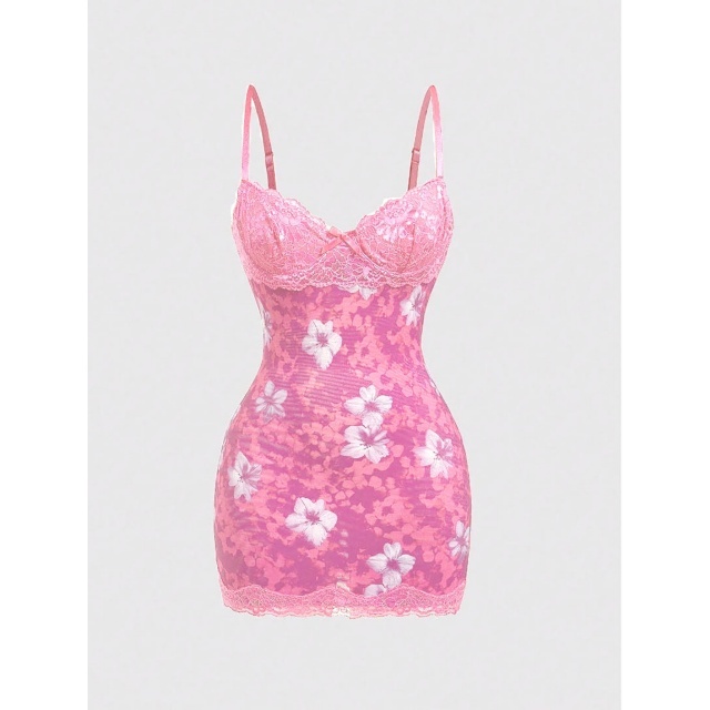 Lace-Trimmed Cami Dress