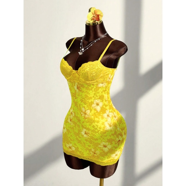 Lace-Trimmed Cami Dress