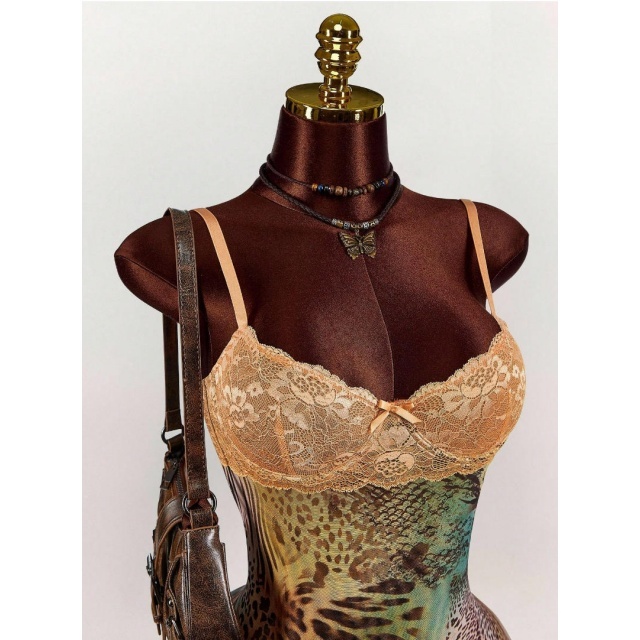 Lace-Trimmed Cami Dress