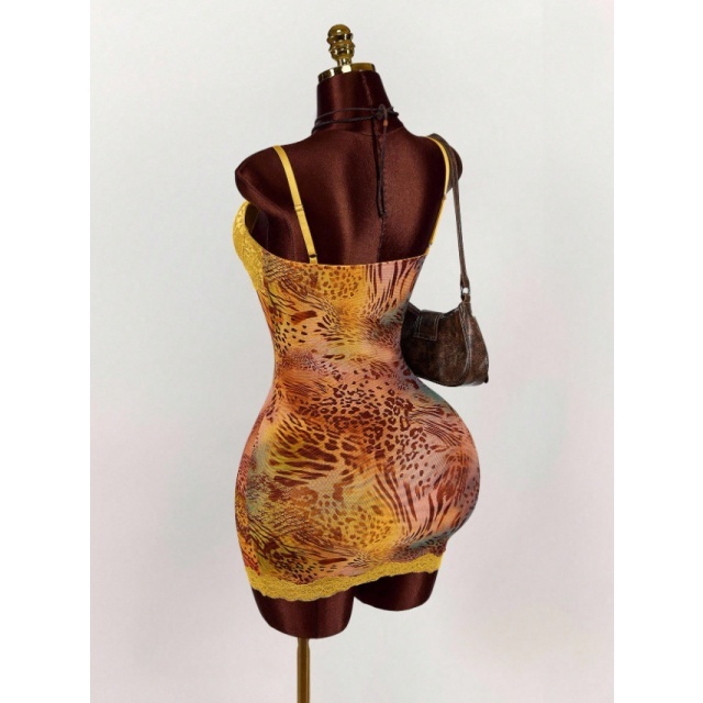 Lace-Trimmed Cami Dress