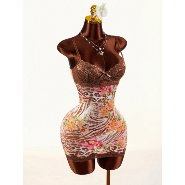 Lace-Trimmed Cami Dress