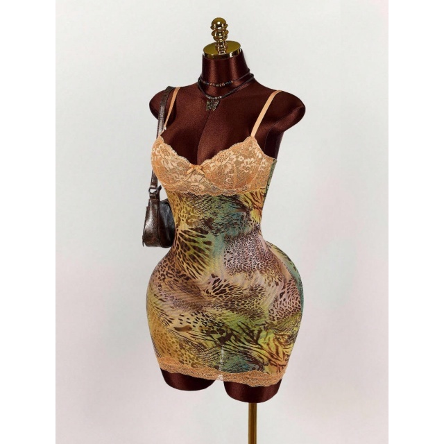 Lace-Trimmed Cami Dress