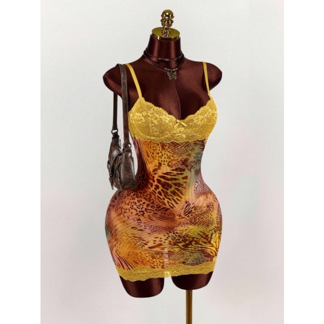 Lace-Trimmed Cami Dress