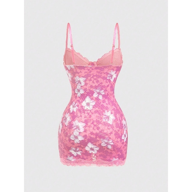 Lace-Trimmed Cami Dress