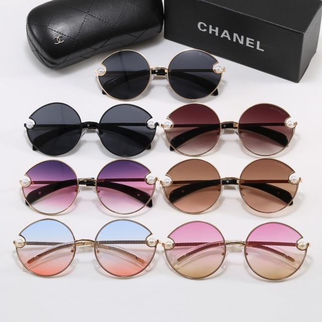 Circular Frame Pearls Decoration Glasses