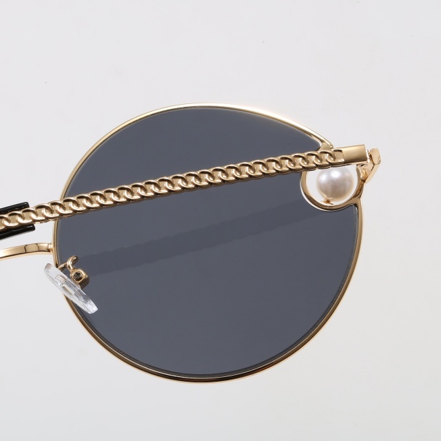 Circular Frame Pearls Decoration Glasses