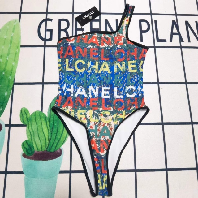 Printed Single Shoulder Sexy One Piece