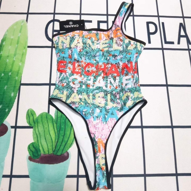 Printed Single Shoulder Sexy One Piece