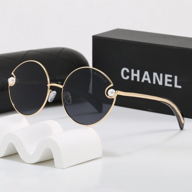 Circular Frame Pearls Decoration Glasses