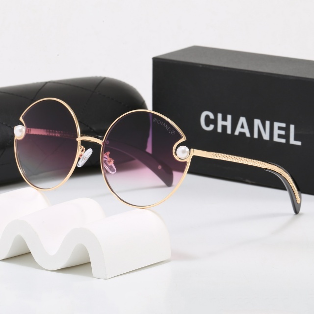 Circular Frame Pearls Decoration Glasses