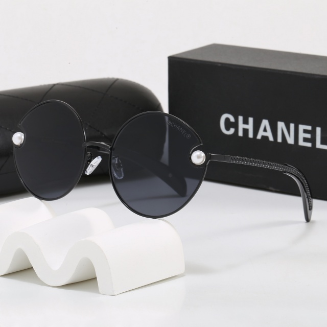 Circular Frame Pearls Decoration Glasses