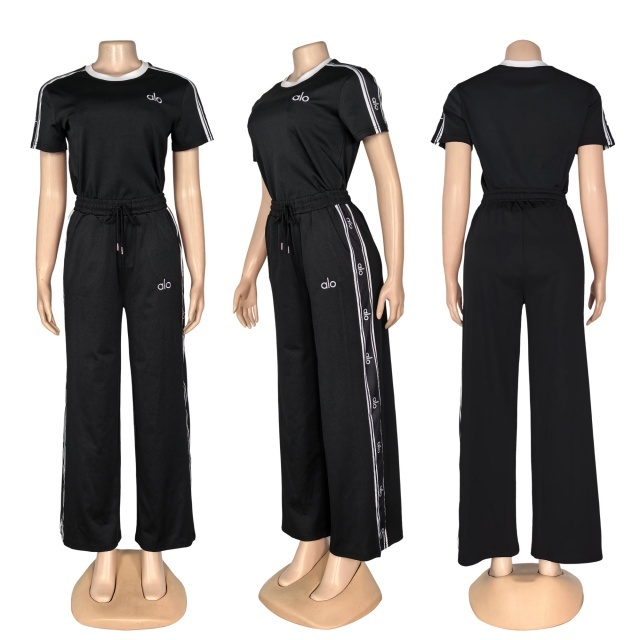 Fashion Embroidery Casual Bell Pants Set