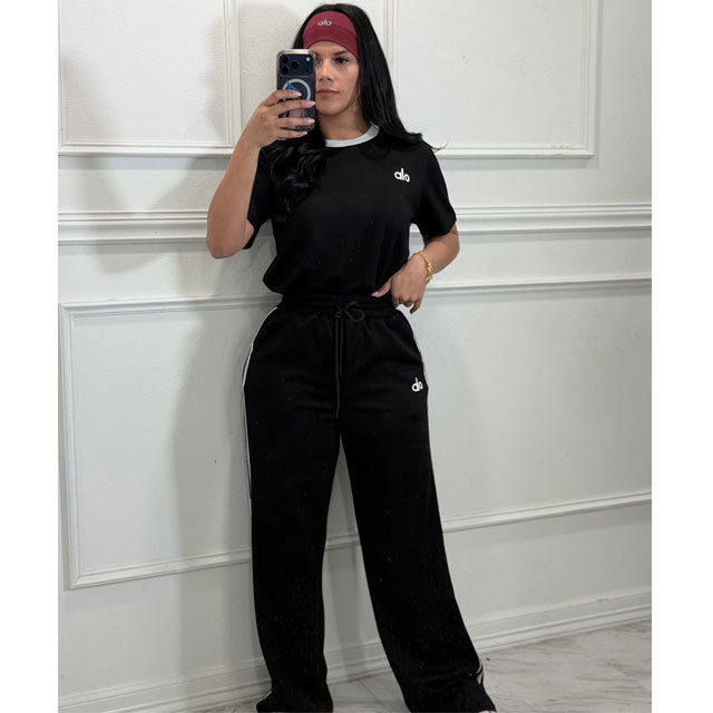 Fashion Embroidery Casual Bell Pants Set