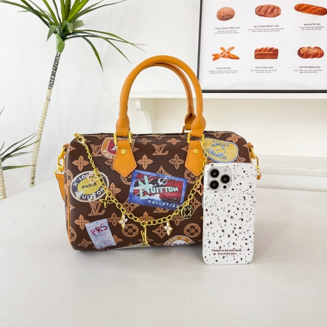 Leather Printed Women Crossbody Boston Bags