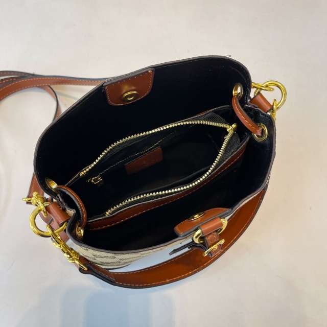 Leather Printed Women Crossbody Bucket Bags
