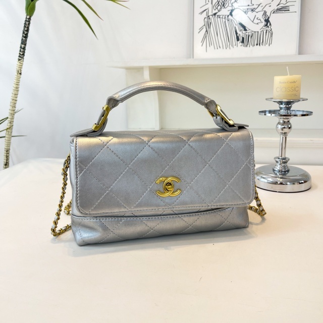 Metal Logo Leather Women Messenger Bags