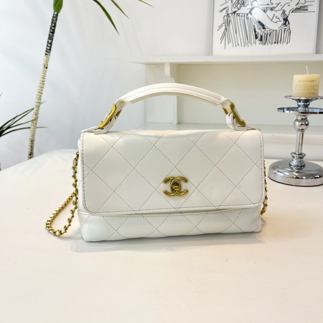 Metal Logo Leather Women Messenger Bags