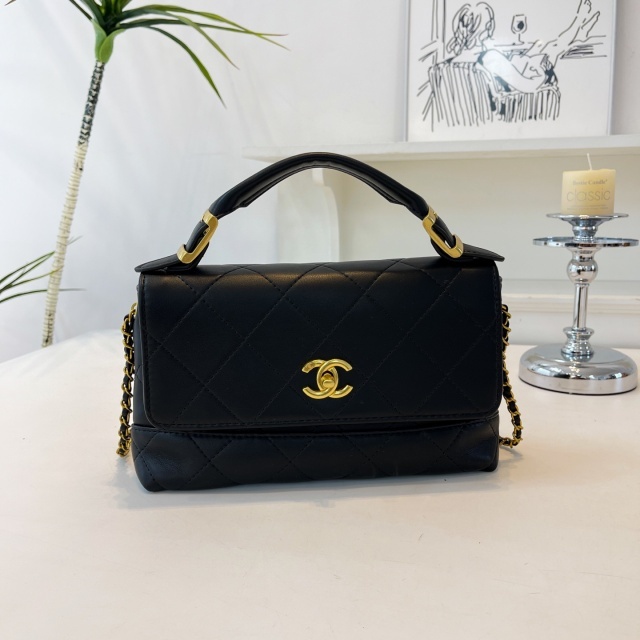 Metal Logo Leather Women Messenger Bags