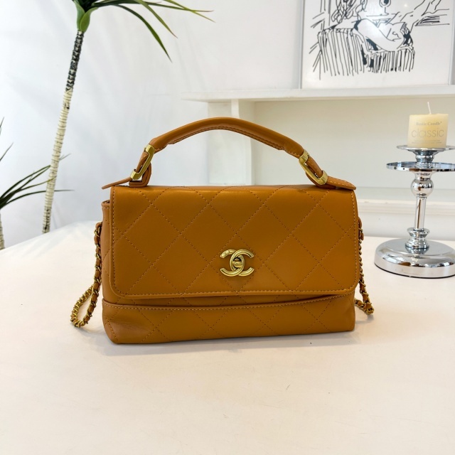 Metal Logo Leather Women Messenger Bags