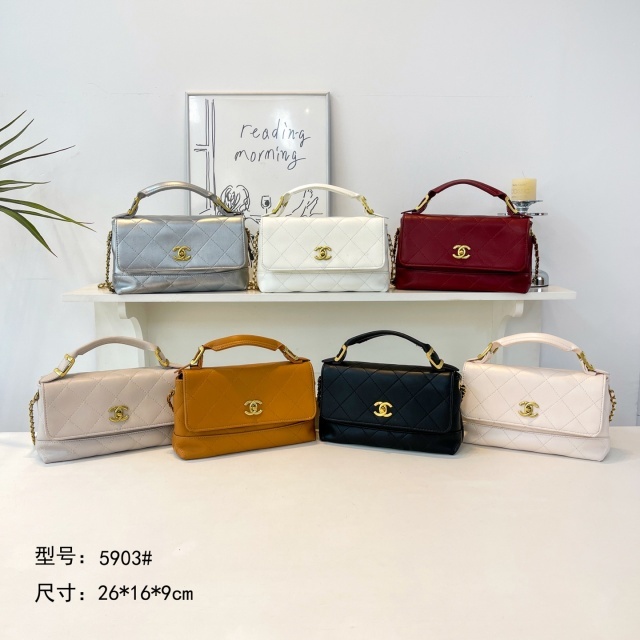 Metal Logo Leather Women Messenger Bags