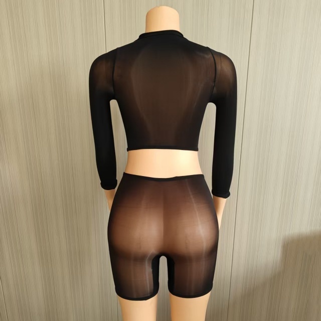 High Elastic See Through Lingerie Short Set