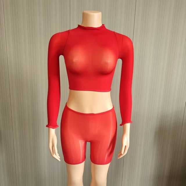 High Elastic See Through Lingerie Short Set