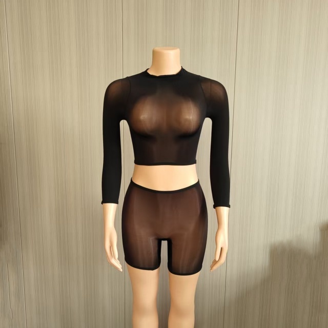 High Elastic See Through Lingerie Short Set