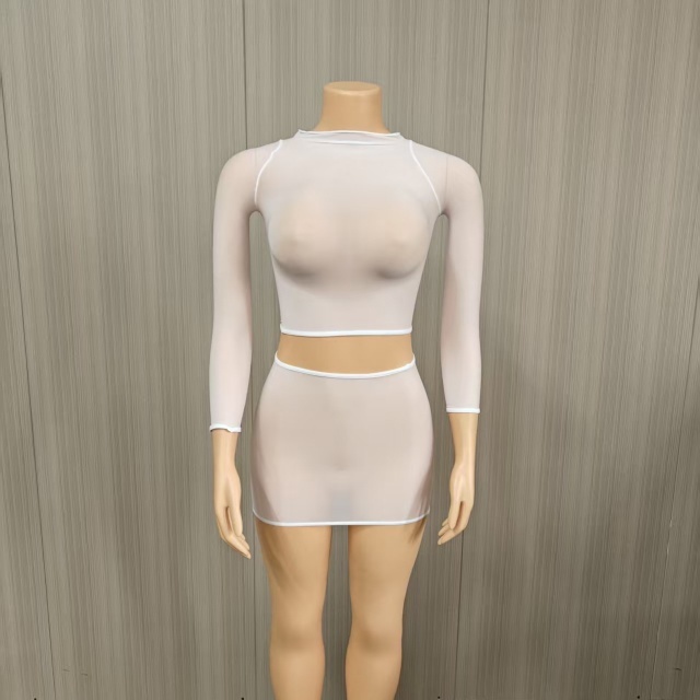 Night Out Sheer Mesh Lingerie Skirt Set