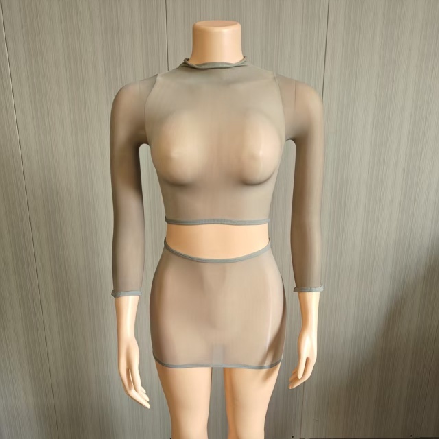 Night Out Sheer Mesh Lingerie Skirt Set