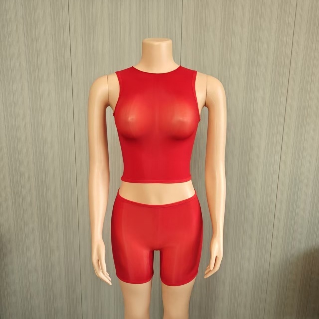 Sleeveless Tank Top See Through Lingerie Short Set