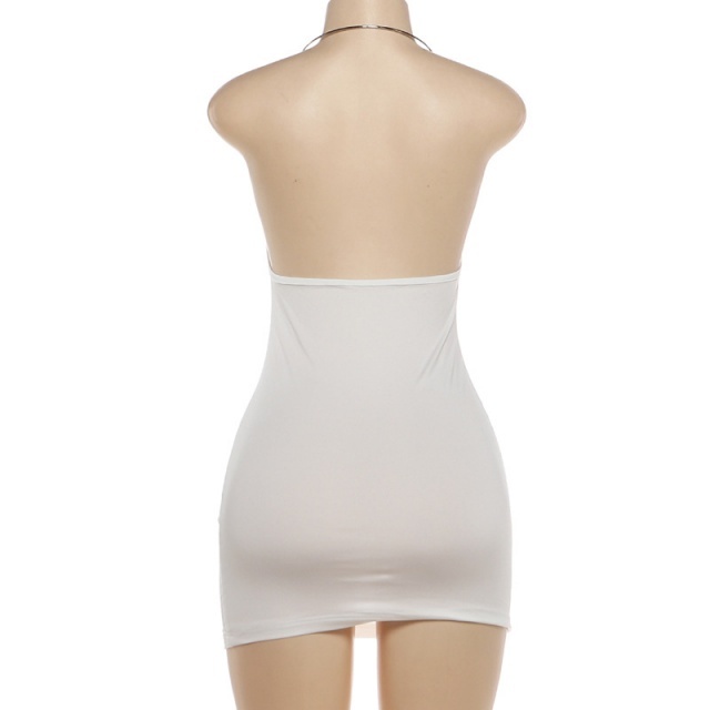 Deep V Halter Neck Bodycon Dress