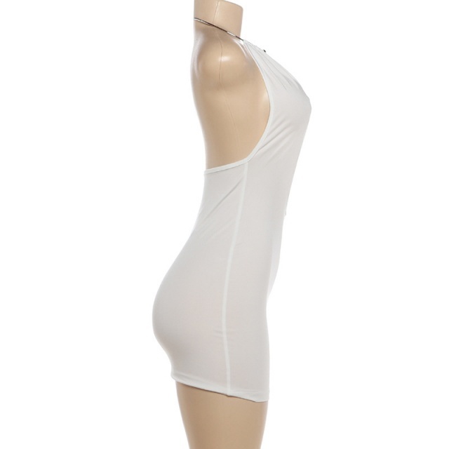 Deep V Halter Neck Bodycon Dress