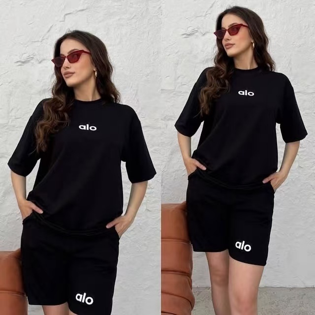 Fashion Letter Print Casual Short Set
