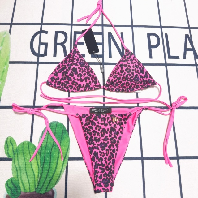 Leopard Print Women Strappy Bikini Set