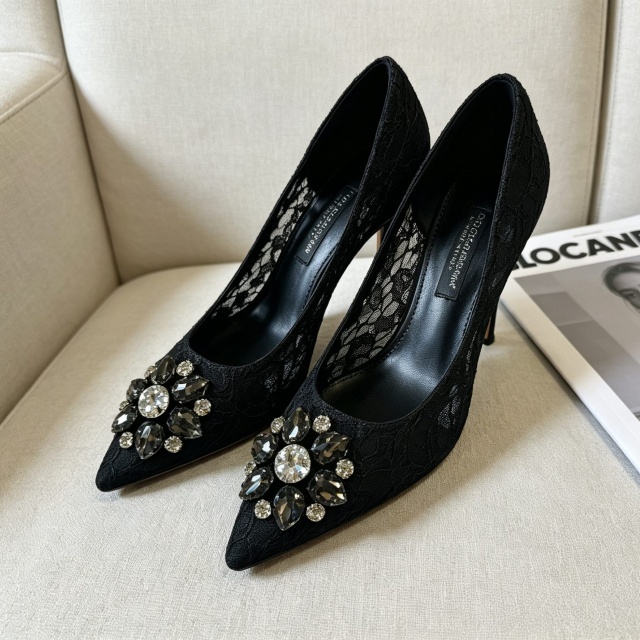 Luxury Gemstone Lace High Heeled Sandals