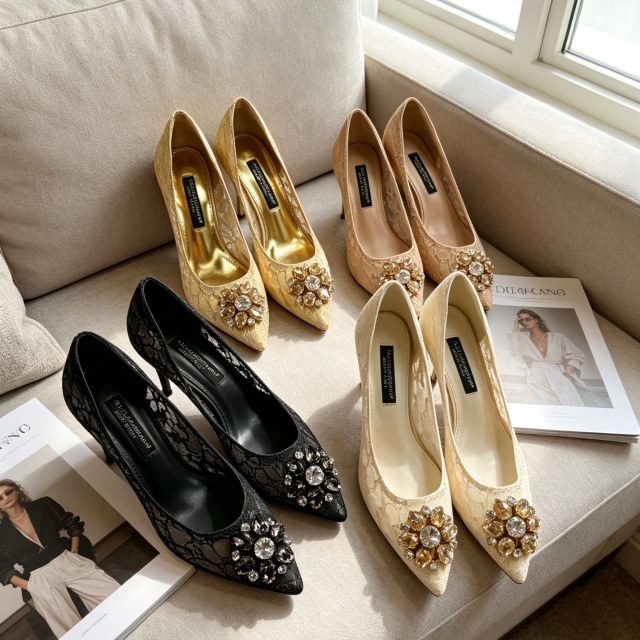 Luxury Gemstone Lace High Heeled Sandals