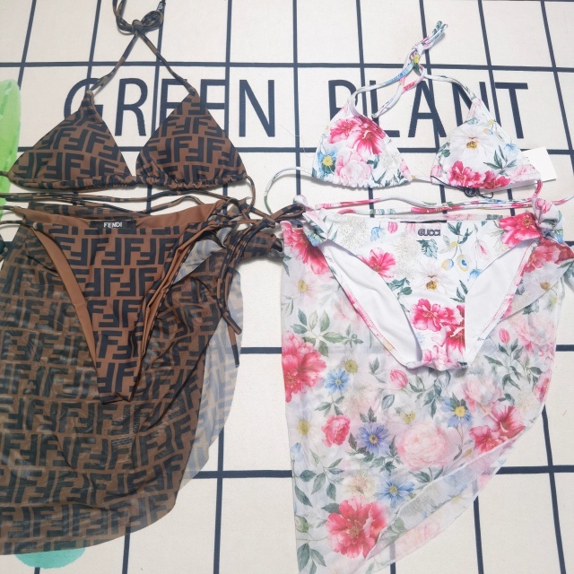 Printed Fashion Women Sexy 3 Piece Bikini Set