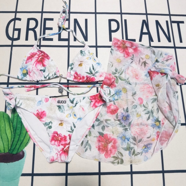 Printed Fashion Women Sexy 3 Piece Bikini Set