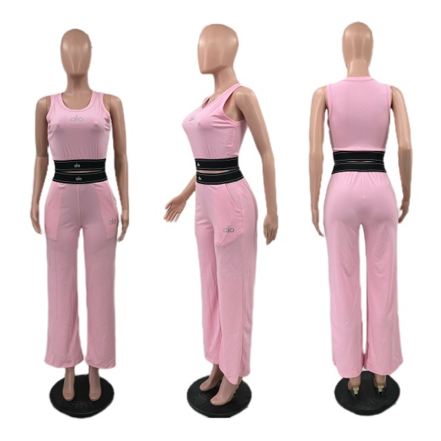 Rhinestones Casual Sport Tracksuit Set