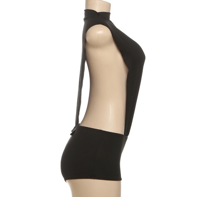Solid Color Split Out Slim Fit Romper