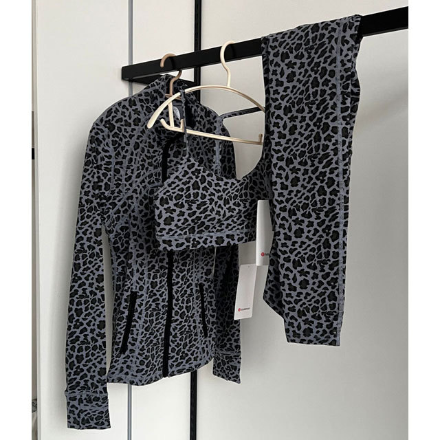 Leopard Print 3 Piece Yoga Tracksuit Set