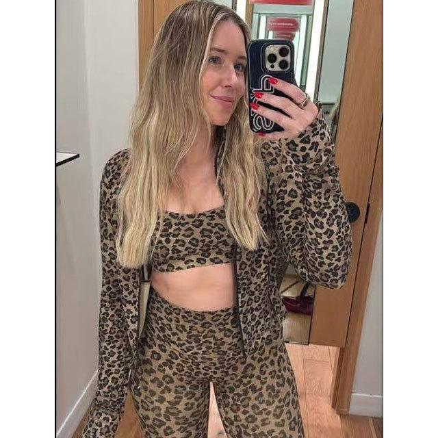 Leopard Print 3 Piece Yoga Tracksuit Set