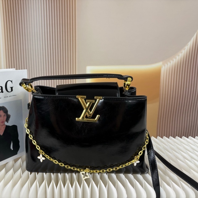 Metal Logo Leather Women Crossbody Bags