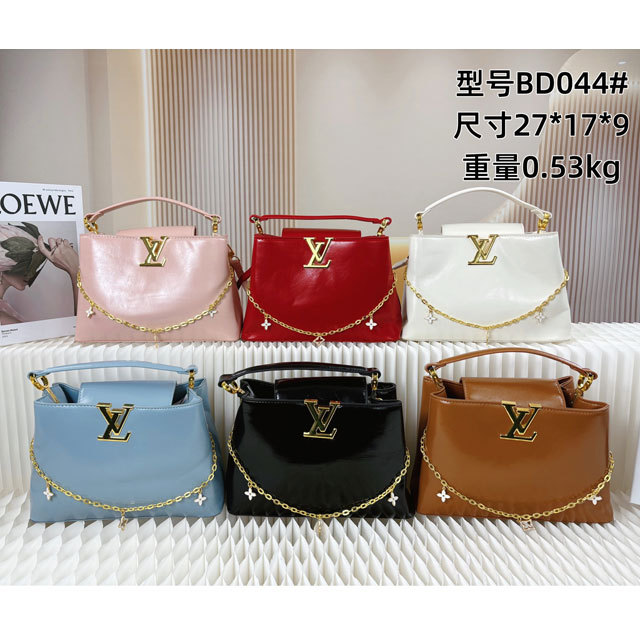 Metal Logo Leather Women Crossbody Bags