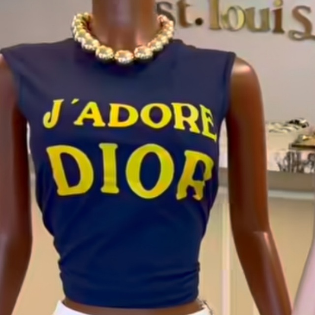 Letters Printed Sleeveless Cropped Top